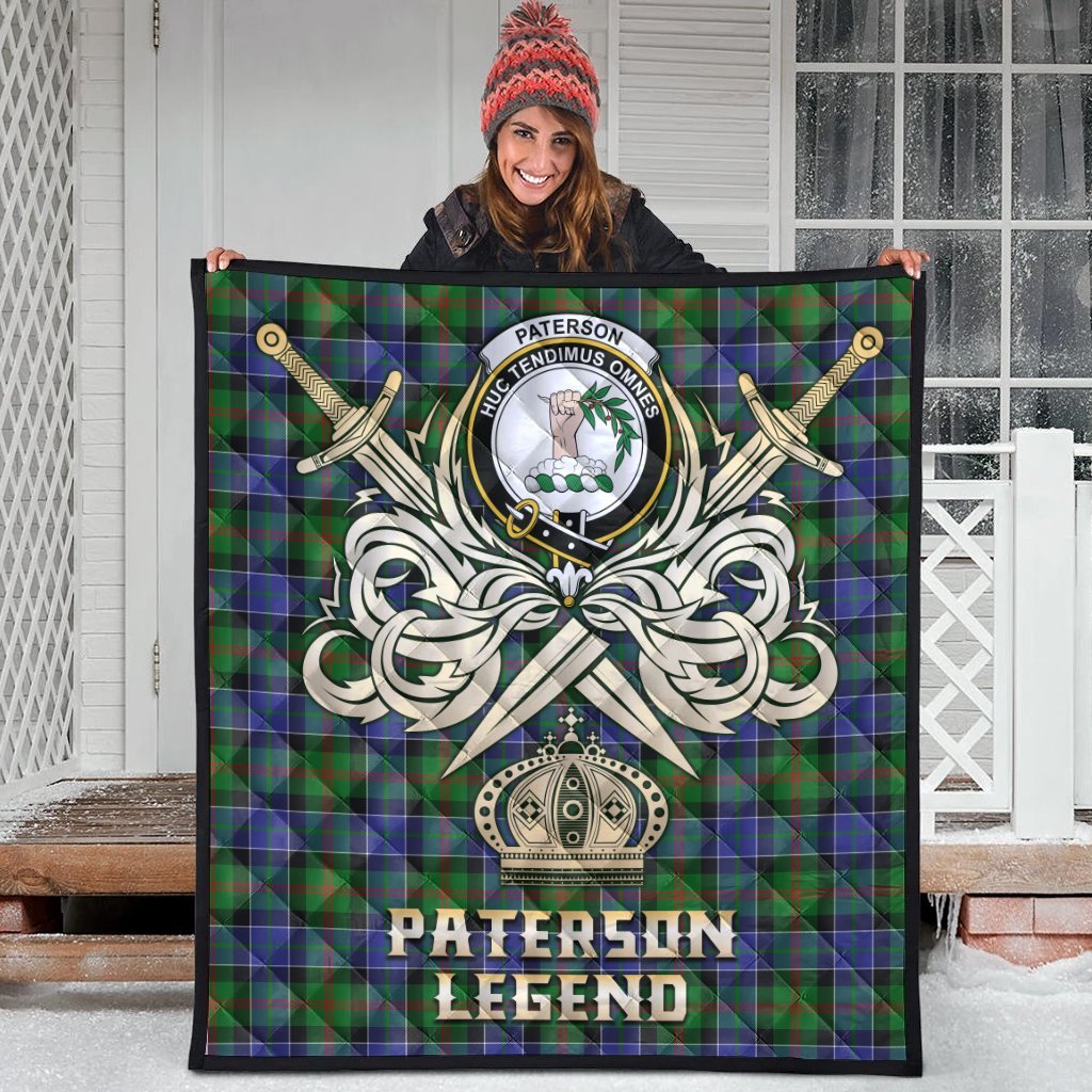 Paterson Tartan Crest Legend Gold Royal Premium Quilt
