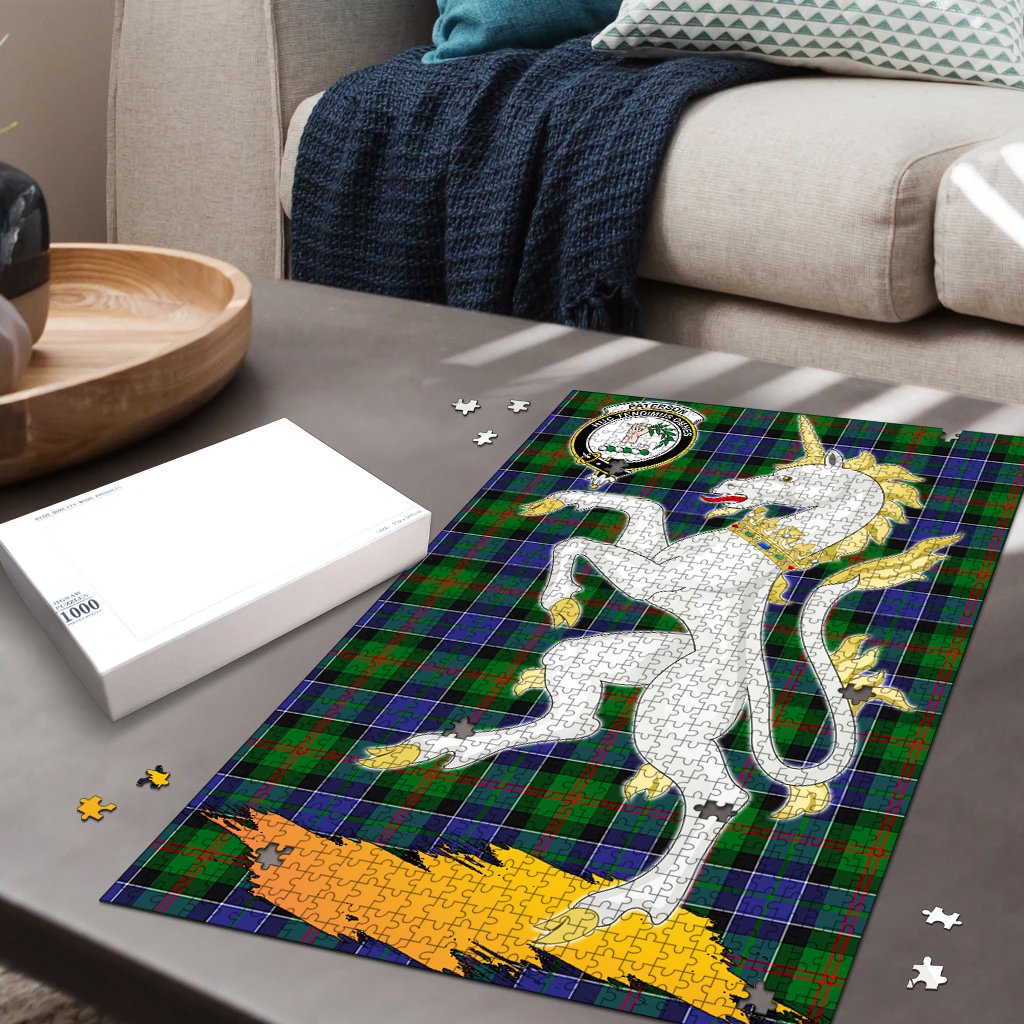 Paterson Tartan Crest Unicorn Scotland Jigsaw Puzzles