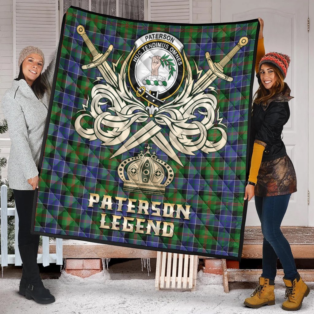 Paterson Tartan Crest Legend Gold Royal Premium Quilt