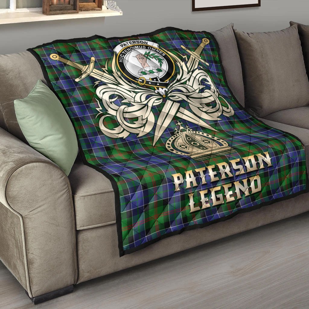 Paterson Tartan Crest Legend Gold Royal Premium Quilt