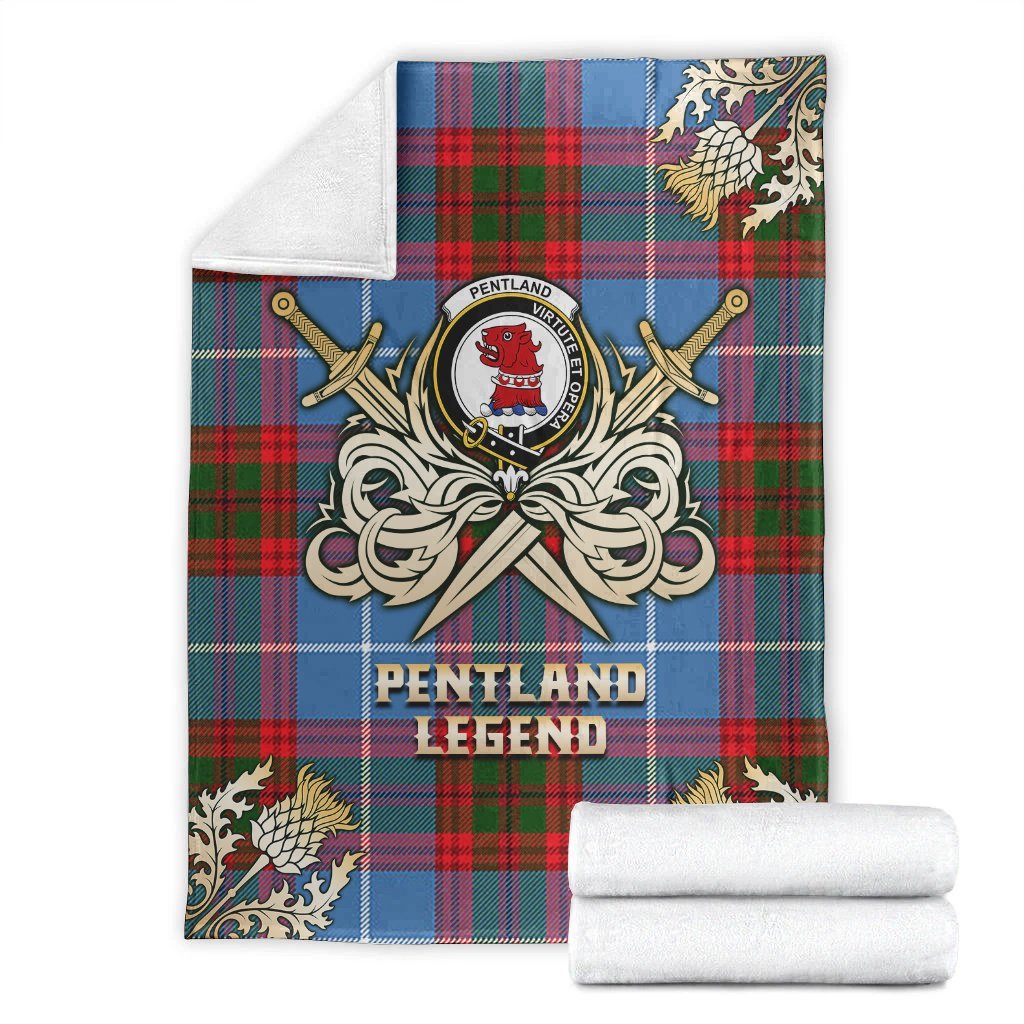 Pentland Tartan Gold Courage Symbol Blanket