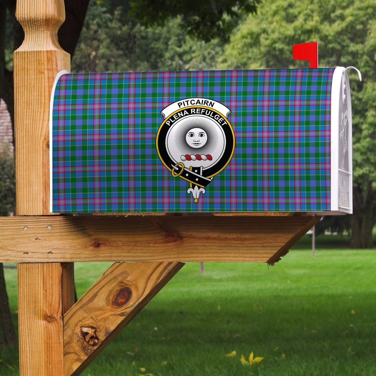 Pitcairn Hunting Tartan Crest Mailbox