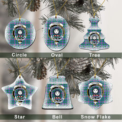 Pitcairn Tartan Christmas Ceramic Ornament - Snow Style