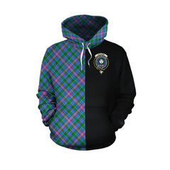 Pitcairn Hunting Tartan Hoodie Half of Me - Cross Style