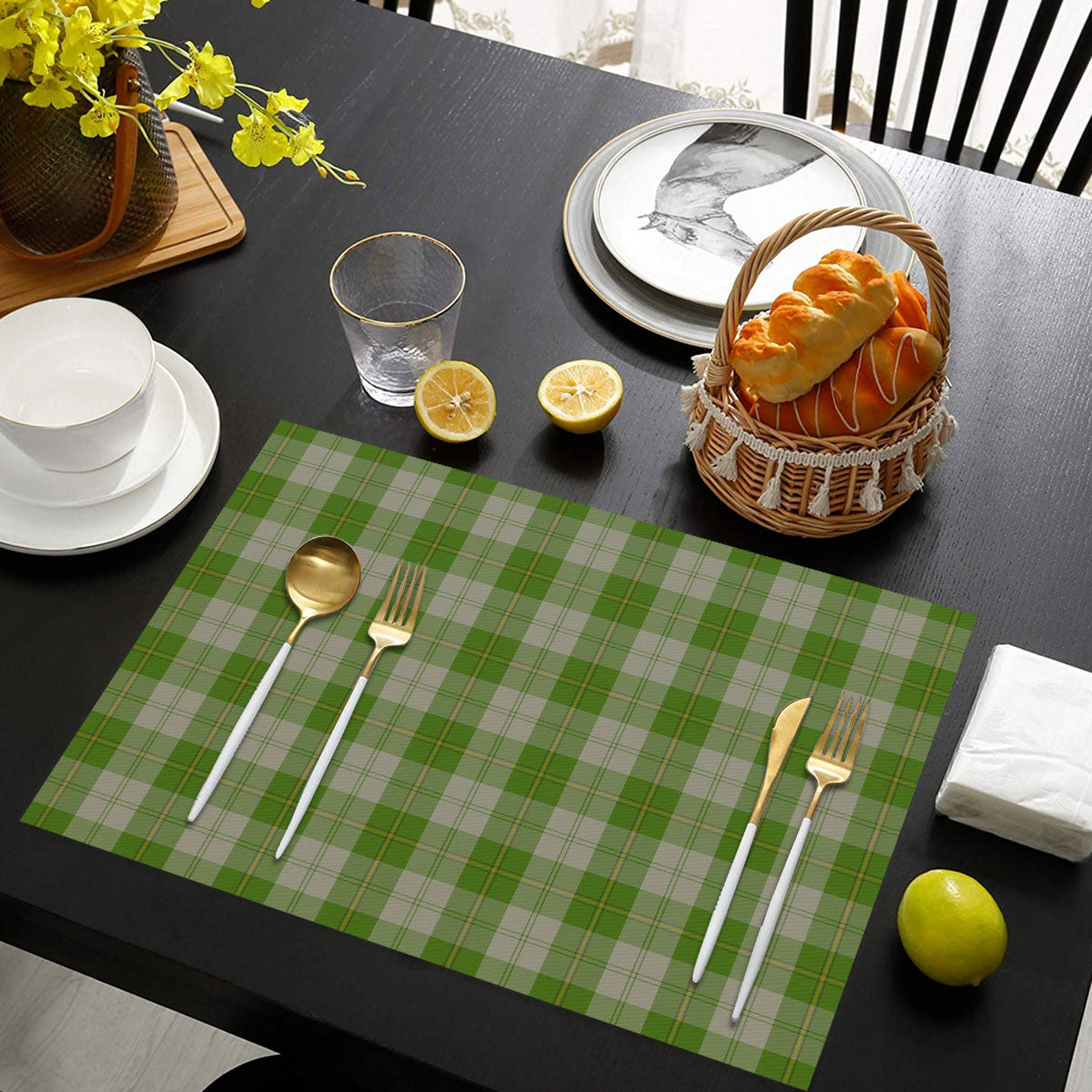 Cunningham Dress Green Dancers Tartan Placemat