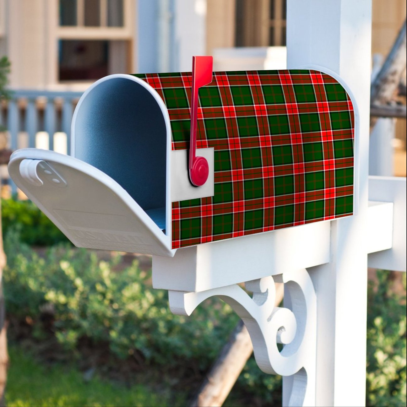 Pollock Modern Tartan Crest Mailbox