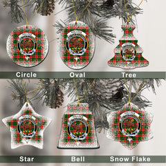 Pollock Tartan Christmas Ceramic Ornament - Snow Style