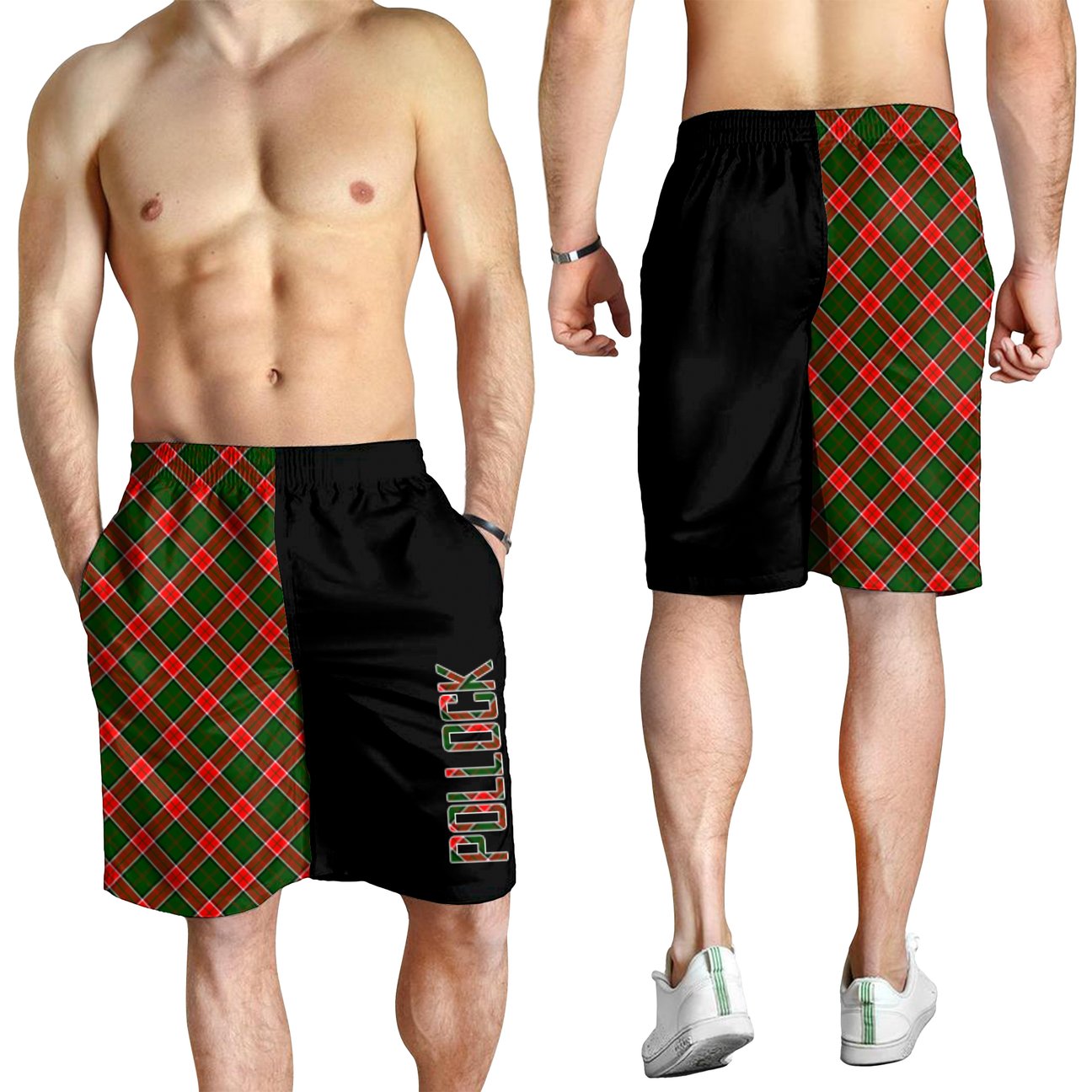 Pollock Modern Tartan Crest Men's Short - Cross Style