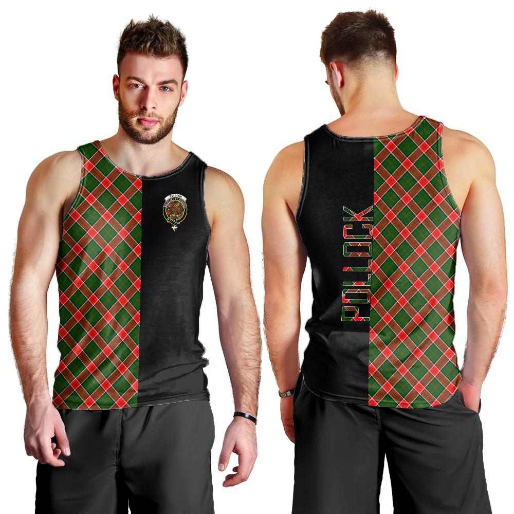 Pollock Modern Tartan Crest Men's Tank Top - Cross Style