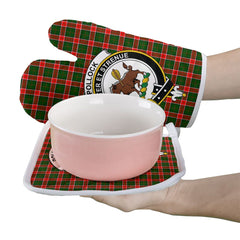 Pollock Modern Tartan Crest Oven Mitt And Pot Holder (2 Oven Mitts + 1 Pot Holder)
