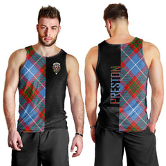 Preston Tartan Crest Men's Tank Top - Cross Style