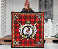 Adair Modern Tartan Crest Premium Quilt - Celtic Thistle Style