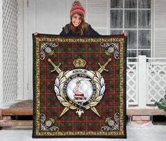 Ainslie Tartan Crest Premium Quilt - Celtic Thistle Style