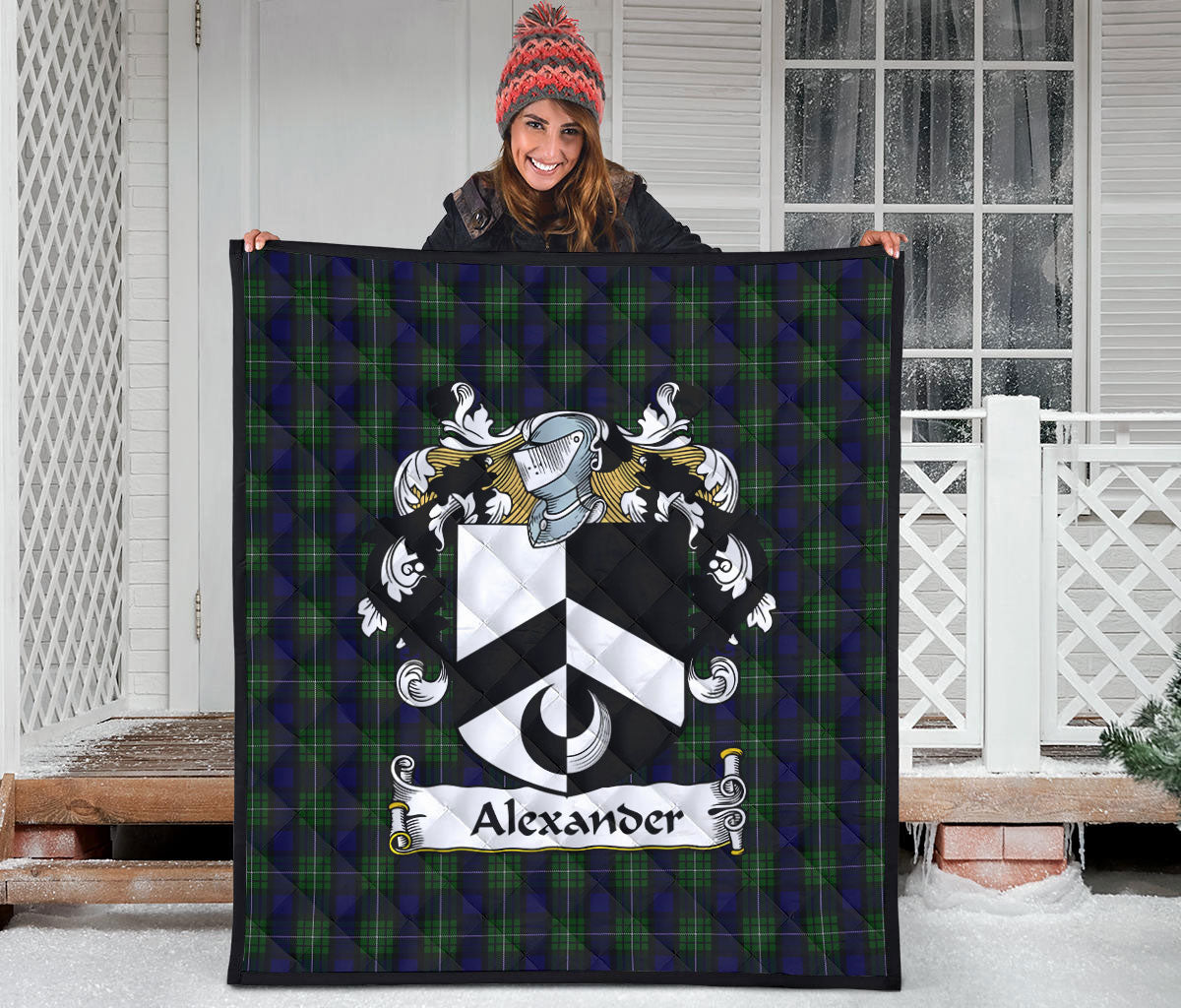 Alexander Family Tartan Crest Quilt