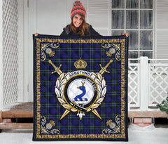 Arbuthnot Modern Tartan Crest Premium Quilt - Celtic Thistle Style