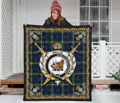 Baillie Modern Tartan Crest Premium Quilt - Celtic Thistle Style