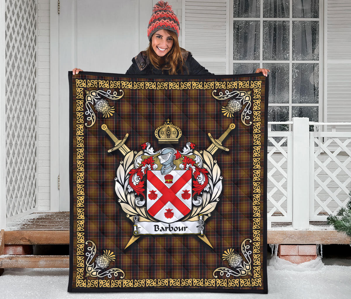 Barbour Tartan Crest Premium Quilt - Celtic Thistle Style