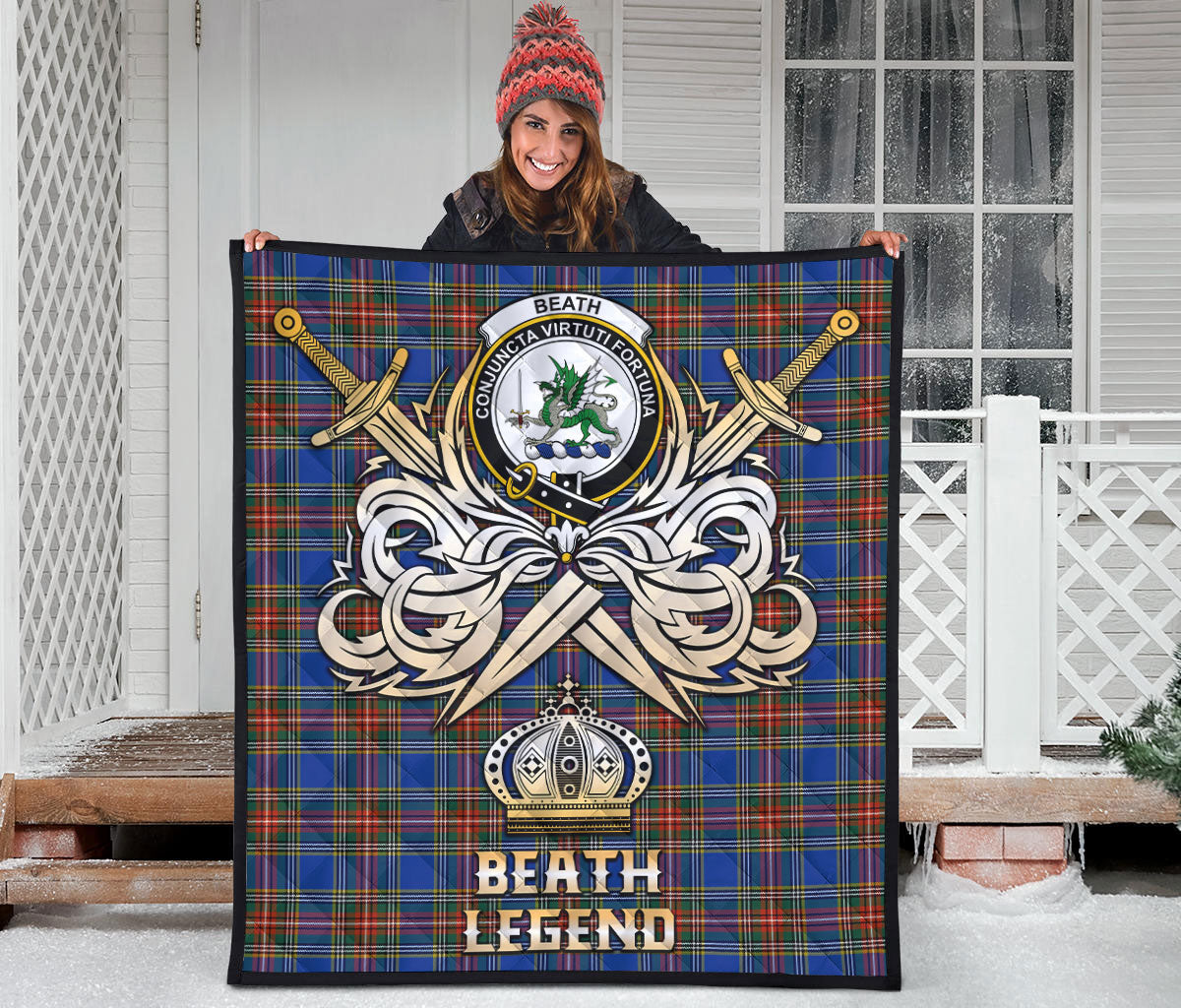 Beath Ancient Tartan Crest Legend Gold Royal Premium Quilt