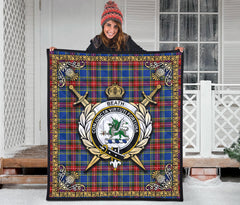 Beath Modern Tartan Crest Premium Quilt - Celtic Thistle Style