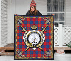 Blane Tartan Crest Premium Quilt - Celtic Thistle Style