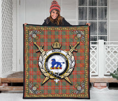 Bruce Ancient Tartan Crest Premium Quilt - Celtic Thistle Style