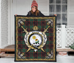 Buchan Ancient Tartan Crest Premium Quilt - Celtic Thistle Style