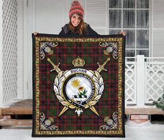 Buchan Modern Tartan Crest Premium Quilt - Celtic Thistle Style