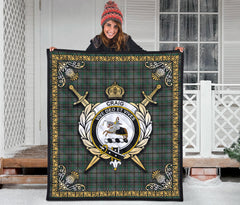 Craig Tartan Crest Premium Quilt - Celtic Thistle Style
