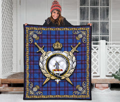 Elliott Modern Tartan Crest Premium Quilt - Celtic Thistle Style
