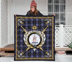 Kilmarnock Tartan Crest Premium Quilt - Celtic Thistle Style