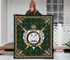 Kinnear Tartan Crest Premium Quilt - Celtic Thistle Style