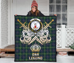 Orr Tartan Crest Legend Gold Royal Premium Quilt