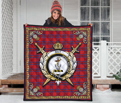 Rait Tartan Crest Premium Quilt - Celtic Thistle Style