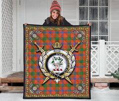 Ross Ancient Tartan Crest Premium Quilt - Celtic Thistle Style