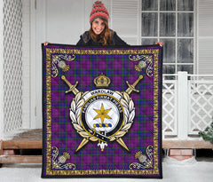 Wardlaw Modern Tartan Crest Premium Quilt - Celtic Thistle Style