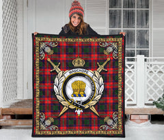 Wauchope (or Waugh) Tartan Crest Premium Quilt - Celtic Thistle Style