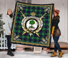 Abercrombie Tartan Crest Premium Quilt - Celtic Thistle Style