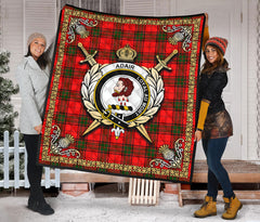 Adair Modern Tartan Crest Premium Quilt - Celtic Thistle Style