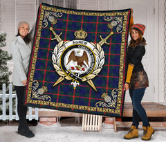 Agnew Modern Tartan Crest Premium Quilt - Celtic Thistle Style