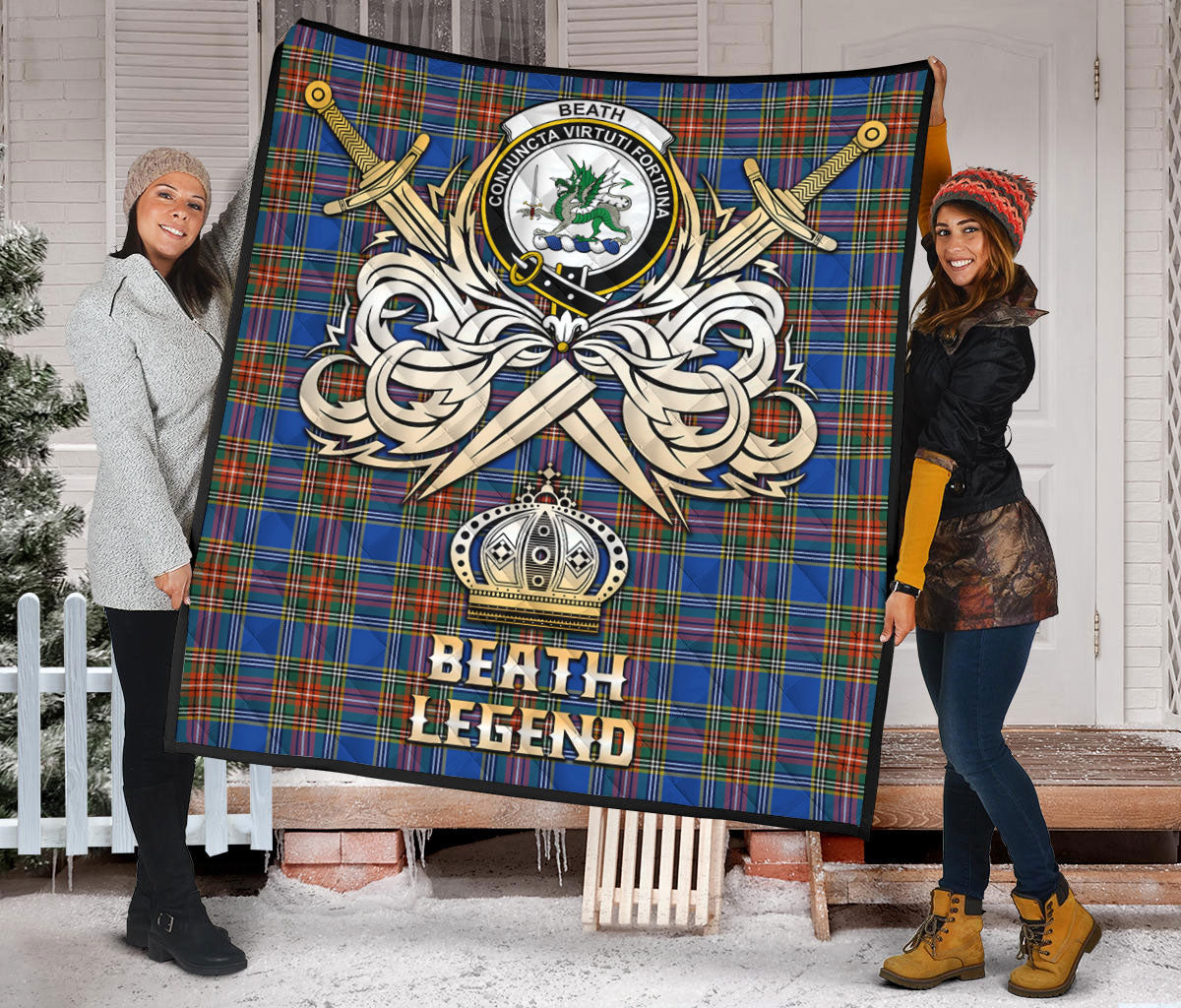 Beath Ancient Tartan Crest Legend Gold Royal Premium Quilt