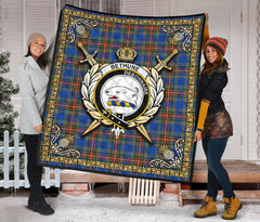 Bethune Ancient Tartan Crest Premium Quilt - Celtic Thistle Style