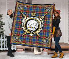 Bethune Modern Tartan Crest Premium Quilt - Celtic Thistle Style