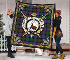 Blair Modern Tartan Crest Premium Quilt - Celtic Thistle Style