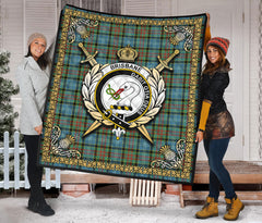 Brisbane Tartan Crest Premium Quilt - Celtic Thistle Style