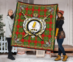 Callander Tartan Crest Premium Quilt - Celtic Thistle Style