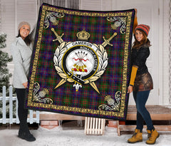 Cameron of Erracht Modern Tartan Crest Premium Quilt - Celtic Thistle Style