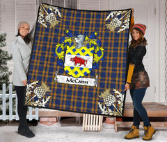 McCann Tartan Crest Premium Quilt - Gold Thistle Style