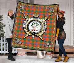 Ross Ancient Tartan Crest Premium Quilt - Celtic Thistle Style