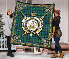 Urquhart Ancient Tartan Crest Premium Quilt - Celtic Thistle Style