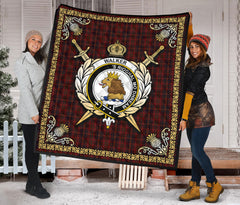 Walker Tartan Crest Premium Quilt - Celtic Thistle Style